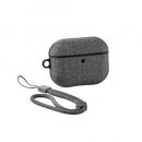 ELECOM AVA-AP07CCGY AirPods Pro 3対応ファブリックケース/ストラップ付/グレー