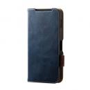 ELECOM PM-S253PLFYNV AQUOS sense10(SH-53F・SH-M33)/sense9(SH-53E・SH-M29)手帳型ケース/磁石付/耐衝撃/ネイビー
