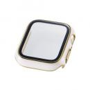 ELECOM AW-25EFCGJWH Apple Watch 40mm/フルカバーケース/プレミアムガラス/高透明/ゴールドライン/ホワイト