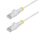 StarTech.com N6PAT25CMWHS CAT6 LANケーブル/スリム/25cm/ホワイト/100W PoE/UTP/LSZH/より線/カテゴリ6 RJ45
