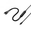 ELECOM MPA-CCCA12BK 2in1 USBケーブル/Type-C+Type-C/ナイロンメッシュ/USB Power Delivery対応/最大140W/1.2m/ブラック