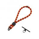 ELECOM P-STHFLDR スマホハンドストラップ/伸縮/こぶ紐/軽量/反射糸/ステンレスストラップホールシート付属(1口タイプ×1枚)/オレンジ