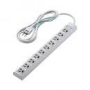 ELECOM T-Y3A-31020WH OAタップ/3P/10個口/マグネット/抜け止め/スイッチ/2m