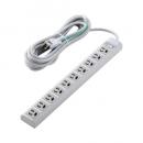 ELECOM T-Y3A-31050WH OAタップ/3P/10個口/マグネット/抜け止め/スイッチ/5m