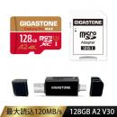 Gigastone GJMX-128G4KGR MicroSDXCカード カードリーダー付属 128GB UHS-1 U3 A2 4Kスペック 最大読込み速度120MB/s 4K UHD対応 Switch・DJIドローン・アメリカGoPro動作確認済