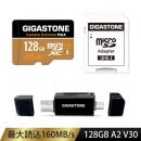 Gigastone GJMX-128GA2BG MicroSDXCカード カードリーダー付属 128GB UHS-1 V30 A2スペック 最大読込み速度160MB/s 4K UHD対応 Switch・DJIドローン・アメリカGoPro動作確認済