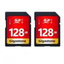 Gigastone GJSXR-128GU1-RED-2PK SDXCカード 128GB 2枚セット Class10 UHS-I U1 最大読み取り速度100MB/s 4K Ultra HD 撮影 一眼レフカメラ デジタルカメラ 4Kビデオカメラ アクションカメラ
