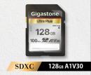 Gigastone GJSXR-128GV3A1 SDXCカード Ultra Plus 128GB Class10 UHS-I U1 A1 V30スペック 最大読み取り速度100MB/s 4K Ultra HD デジタルカメラ 一眼レフカメラ 4Kビデオカメラ