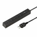 サンワサプライ TAP-SPSLIM6MG-2BK スリムタップ（AC6個口・マグネット付き・雷ガード付き）