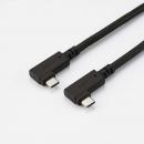 ELECOM USB4-CLLEY10NBK USB2.0ケーブル/C-Cタイプ/認証品/USB PD対応/最大240W/両端L字コネクタ/転送速度最大20Gbps/やわらか/1.0m/ブラック