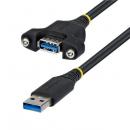 StarTech.com USBPNLAFAM2M USB 3.0ケーブル/2m/5Gbps/Type-Aオス-Type-Aメス/パネルマウント対応/延長ケーブル