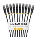StarTech.com N6PAT25CMBKS10PK CAT6スリムLANケーブル/10本セット/25cm/ブラック/RJ45/100W PoE/UTP/LSZH/カテゴリ6