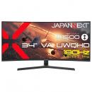 【法人様宛限定】JAPANNEXT JN-VC34G180-HS ゲーミング液晶ディスプレイ 34型/3440×1440/HDMI×2、DP×2/ブラック/スピーカー有/2年保証