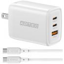 ADTEC APD-V065SAC2-WH-SC10 Power Delivery対応 GaN AC充電器/65W/USB Type-A 1ポート/Type-C 2ポート/ホワイト & Type-C to Cケーブルセット