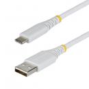 StarTech.com USB2AC30CMBRWH USB-A - USB-Cケーブル/30cm/15W 3A/ナイロン編組+TPE 2層構造/ホワイト/充電 データ転送