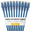 StarTech.com CAT6UTP2MBL10PK CAT6 LANケーブル/2m/10本入/ブルー/ツメ折れ防止/100W PoE/UTP/個別試験済み/RJ45
