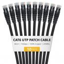 StarTech.com CAT6UTP5MBK10PK Cat6 LANケーブル/10本セット/5m/ブラック/UTP/24AWG/純銅導体/100W PoE/カテゴリ6