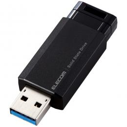 ELECOM ESD-EPK1000GBK 外付けSSD/ノック式/USB3.2(Gen2)対応/1TB/ブラック