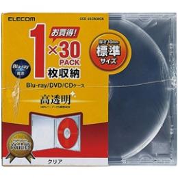 ELECOM CCD-JSCN30CR Blu-ray/DVD/CDプラケース/1枚収納/30パック/クリア