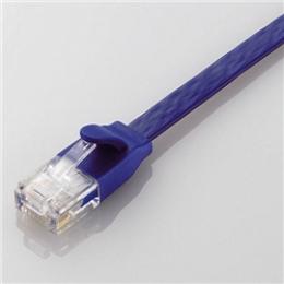 ELECOM LD-GFA/BM2 CAT6A準拠 GigabitフラットLANケーブル 2m(ブルーメタリック)