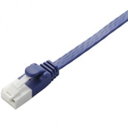 ELECOM LD-GFAT/BM100 LANケーブル/CAT6A準拠/爪折れ防止/フラット/10m/メタリックブルー