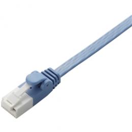 ELECOM LD-GFT/BU100 EU RoHS指令準拠 ツメ折れ防止フラットLANケーブル(Cat6)/10.0m/ブルー