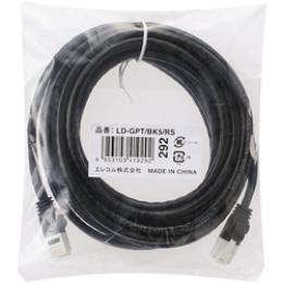 ELECOM LD-GPT/BK5/RS RoHS指令準拠LANケーブル/CAT6/爪折れ防止/5m/ブラック/簡易パッケージ仕様