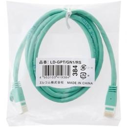 ELECOM LD-GPT/GN1/RS RoHS指令準拠LANケーブル/CAT6/爪折れ防止/1m/グリーン/簡易パッケージ仕様