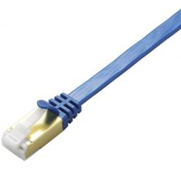 ELECOM LD-TWSFT/BM05 ツメ折れ防止フラットLANケーブル(Cat7準拠)/0.5m/ブルーメタリック