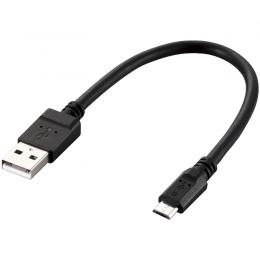 ELECOM MPA-AMB2U02BK microUSBケーブル/2A出力/スタンダード/通信・充電/0.2m/ブラック