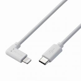 ELECOM MPA-CLL03WH USB Type-C to Lightningケーブル/USB Power Delivery対応/L字コネクタ/抗菌/0.3m/ホワイト