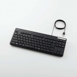 ELECOM TK-FCM107KBK 有線キーボード/薄型/メンブレン式/抗菌/コンパクトサイズ/ブラック