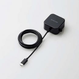 ELECOM MPA-ACC20BK AC充電器/スマホ・タブレット用/2.4A出力/Type-C/USB-C/ケーブル一体型/1.5m/ブラック