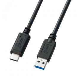 サンワサプライ KU31-CA05 USB3.1 Gen2 Type C-Aケーブル（ブラック・0.5m）