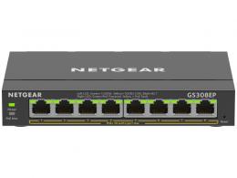 NETGEAR GS308EP-100JPS SOHO/家庭向けPoE+対応 (62W) ギガビット8ポートアンマネージプラススイッチ