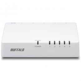 BUFFALO LSW4-TX-5EPL/WHD 10/100Mbps対応 スイッチングHub プラスチック筐体/電源外付けモデル（マグネットなし） 5ポート ホワイト