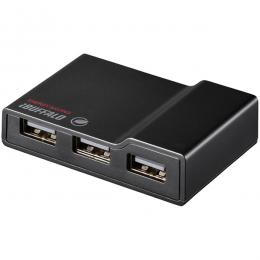 BUFFALO BSH4AE12BK USB2.0 電源連動節電機能付きセルフパワー4ポートハブ ブラック