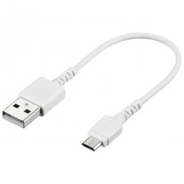 BUFFALO BSMPCMB101WH USB2.0ケーブル（Type-A to microB） スリム 0.1m ホワイト