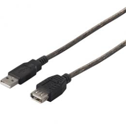 BUFFALO BSUAA215BS USB2.0延長ケーブル（A to A） 1.5m ブラックスケルトン