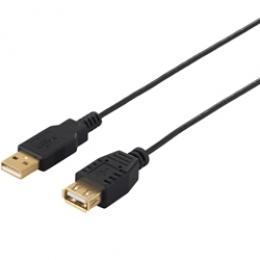 BUFFALO BSUAASM215BK USB2.0延長ケーブル（A to A） スリムタイプ 1.5m ブラック