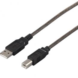 BUFFALO BSUAB207BS USB2.0ケーブル（A to B） 0.7m ブラックスケルトン