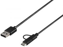 BUFFALO BU2AMBC15BK USB2.0ケーブル A-microB+Type-C 1.5m ブラック