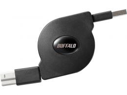 BUFFALO BU3ABM07BK USB3.2 Gen1 A-B 巻取り式ケーブル 0.7m ブラック