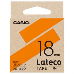 CASIO XB-18EO Lateco用テープ 18mm オレンジ/黒文字