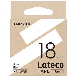 CASIO XB-18WE Lateco用テープ 18mm 白/黒文字