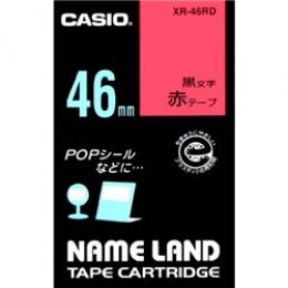 CASIO XR-46RD ネームランド用スタンダードテープ 46mm 赤/黒文字