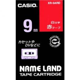 CASIO XR-9ARD ネームランド用白文字テープ 9mm 赤/白文字