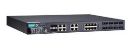 MOXA PT-7528-8SSC-16TX-4GSFP-HV-HV IEC 61850-3認証マネージドラックマウントイーサネットスイッチ 8xシングルSC 2絶縁電源