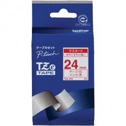 brother TZe-252 【ブラザー純正】ピータッチ ラミネートテープ TZe-252 幅24mm (赤文字/白)