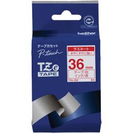 brother TZe-262 【ブラザー純正】ピータッチ ラミネートテープ TZe-262 幅36mm (赤文字/白)